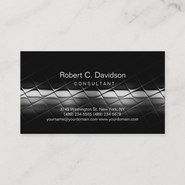Carte de visite de consultant en gris noir moderne (Devant)