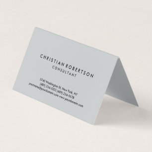 Carte de visite de consultant en gris simple et te
