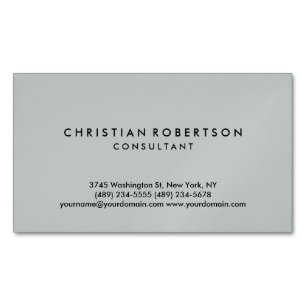 Carte de visite de consultant en gris simple et te