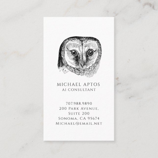 Carte de visite de consultant en IA illustrée (Devant)