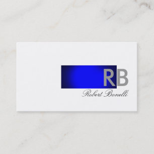 Carte de visite de consultant en monogramme bleu b