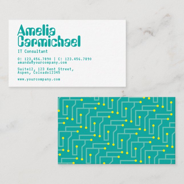 Carte de visite de consultant en technologie de l' (Devant / Derrière)