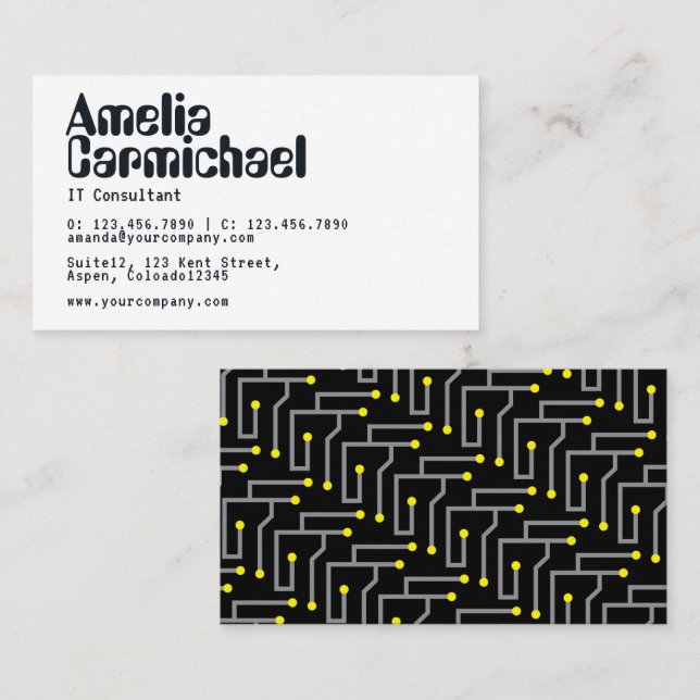 Carte de visite de consultant en technologie de l' (Devant / Derrière)