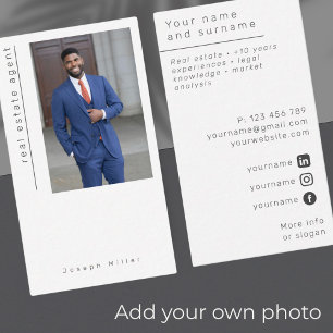 Carte de visite de consultant immobilier photograp