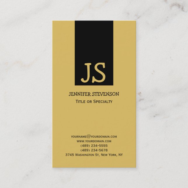 Carte de visite de Consultant Jaune Monogram (Devant)