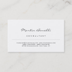 Carte de visite de consultant minimaliste blanc mo