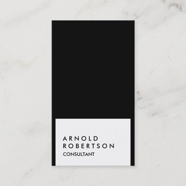 Carte de visite de consultant moderne en noir (Devant)