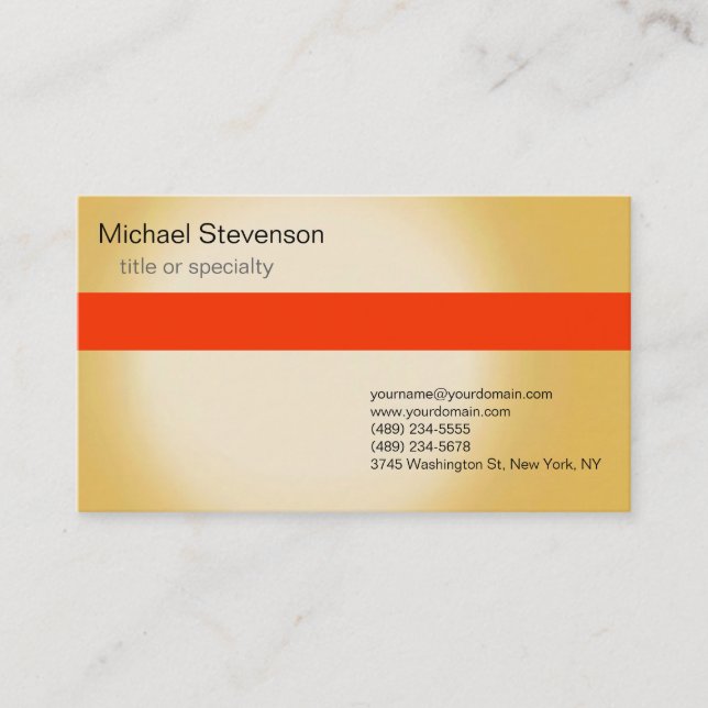 Carte de visite de consultant orange jaune (Devant)