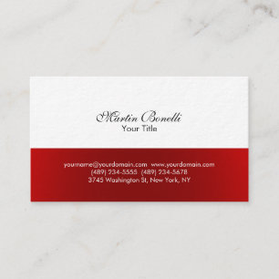 Carte de visite de consultant simple en rouge blan