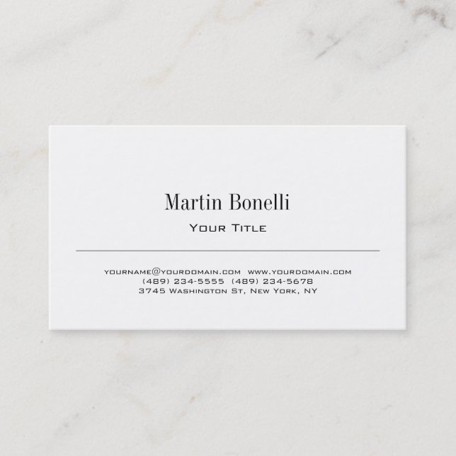Carte de visite de consultant simple moderne (Devant)