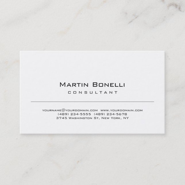 Carte de visite de consultant simple moderne (Devant)
