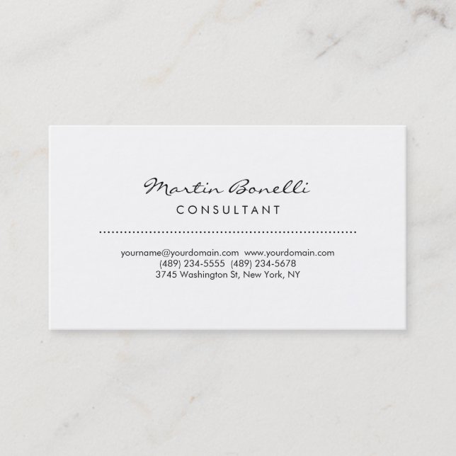 Carte de visite de consultant simple moderne (Devant)