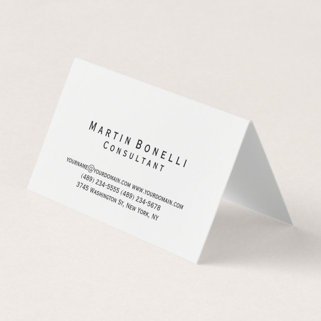 Carte de visite de consultant simple moderne (Devant)