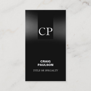 Carte de visite de consultant simple Monogram Plai