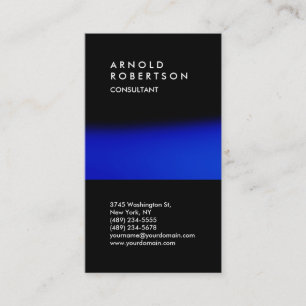 Carte de visite de consultant Vertical Black Blue 