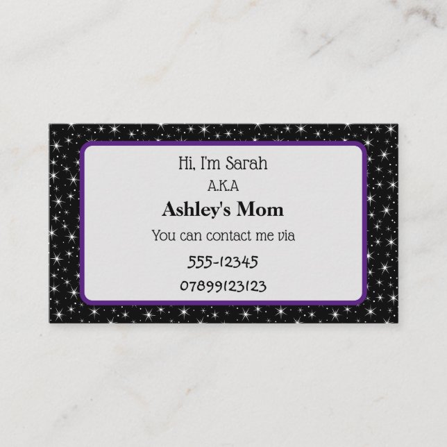 Carte de visite de contact parent (Devant)