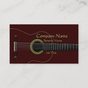 Carte de visite de cool de guitare acoustique