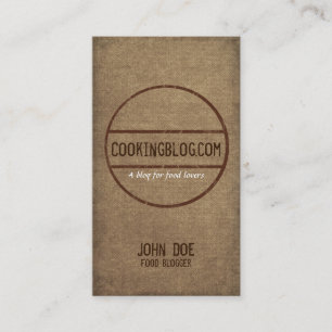 Carte de visite de coq de blog de nourriture
