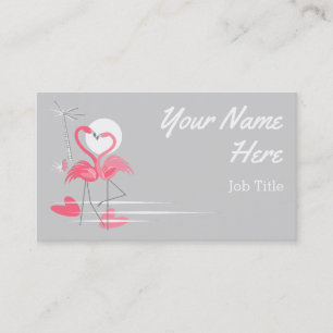 Carte de visite de côté d'amour de Flamant rose