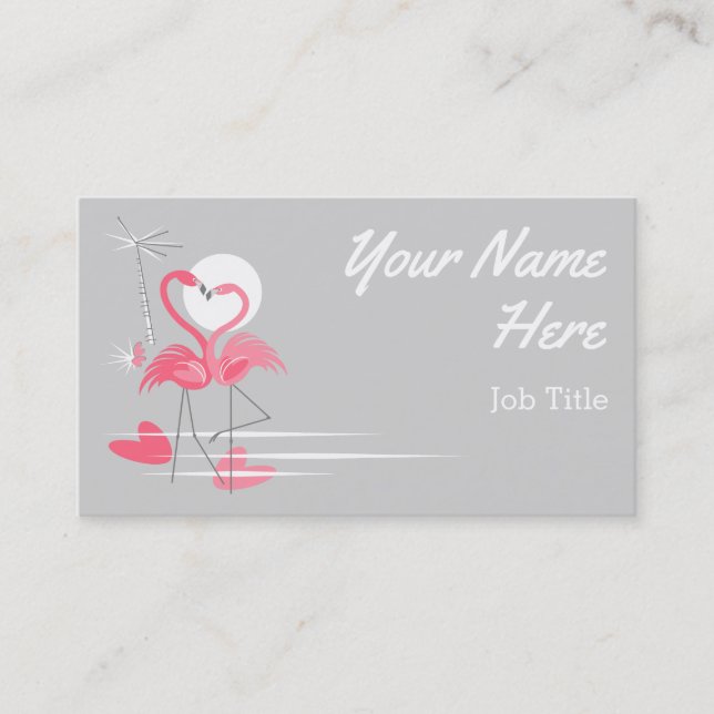 Carte de visite de côté d'amour de Flamant rose (Devant)