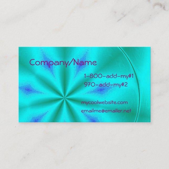 Carte de visite de couleur de fruit de turquoise (Devant)