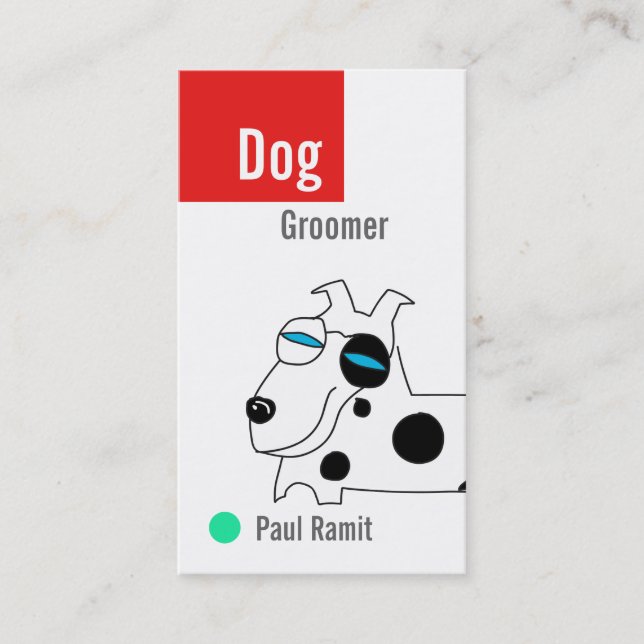 Carte de visite de couleur de Groomer de chien (Devant)