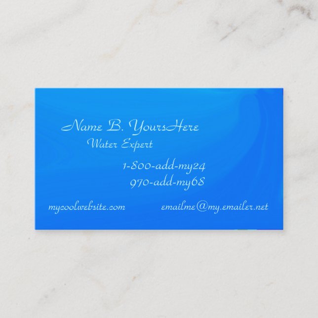 Carte de visite de couleur d'eau bleue (Devant)