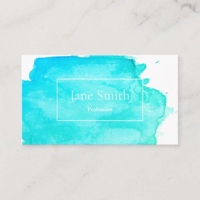 CARTE DE VISITE DE COULEUR D'EAU EN TURQUOISE (Devant)