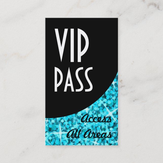 Carte de visite de courbe noire Glitz Blue 'VIP Pa (Devant)