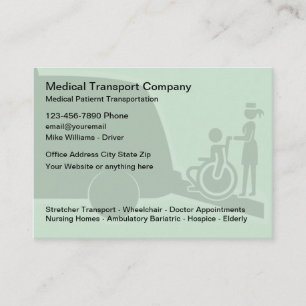 Carte de visite de coursier de transport médical