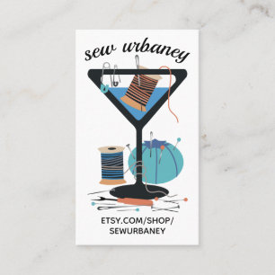 Carte de visite de couture de notions d'ouvrière