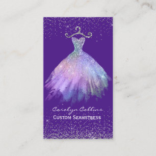 Carte de visite de couturière opulente violette