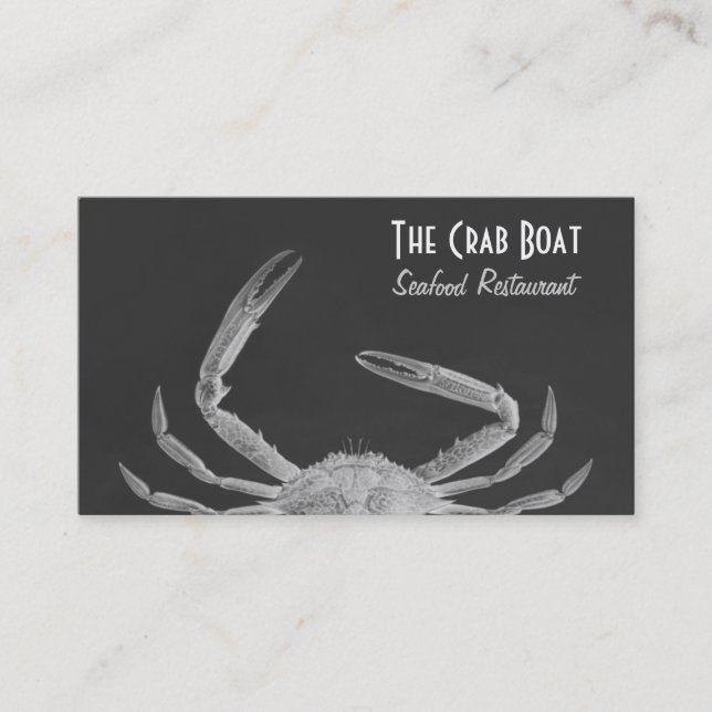 Carte de visite de crabe de fruits de mer dans le (Devant)