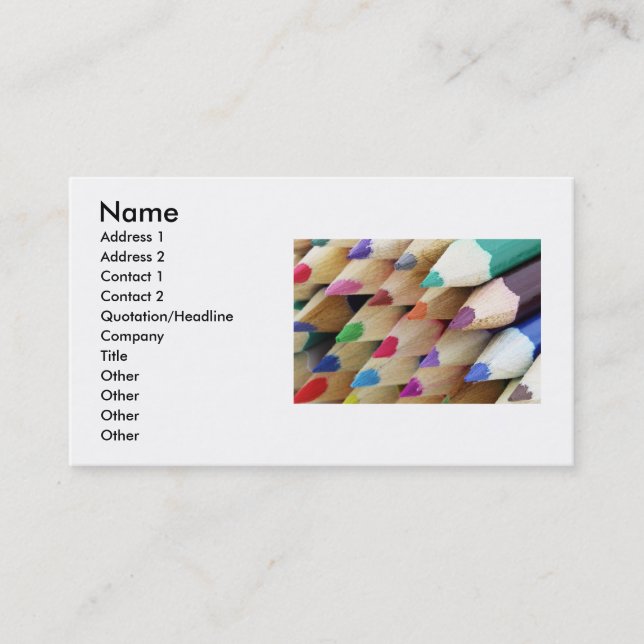 Carte de visite de crayons colorés (Devant)