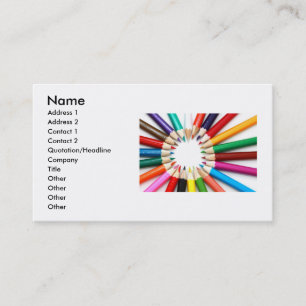 Carte de visite de crayons colorés