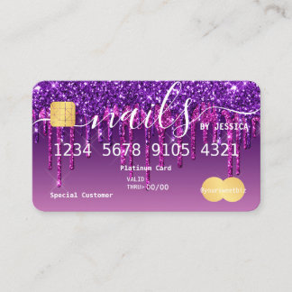 Carte de visite de crédit clous de Parties scintil
