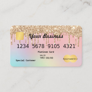 Carte de visite de crédit Ombre Pink Gold Parties