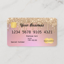 Carte de visite de crédit Ombre Rose Gold Parties 