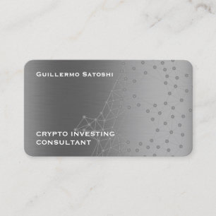 Carte de visite de crypto-texture métallique argen