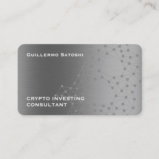 Carte de visite de crypto-texture métallique argen (Devant)