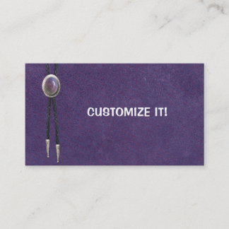 Carte de visite de cuir de cravate-ficelle de
