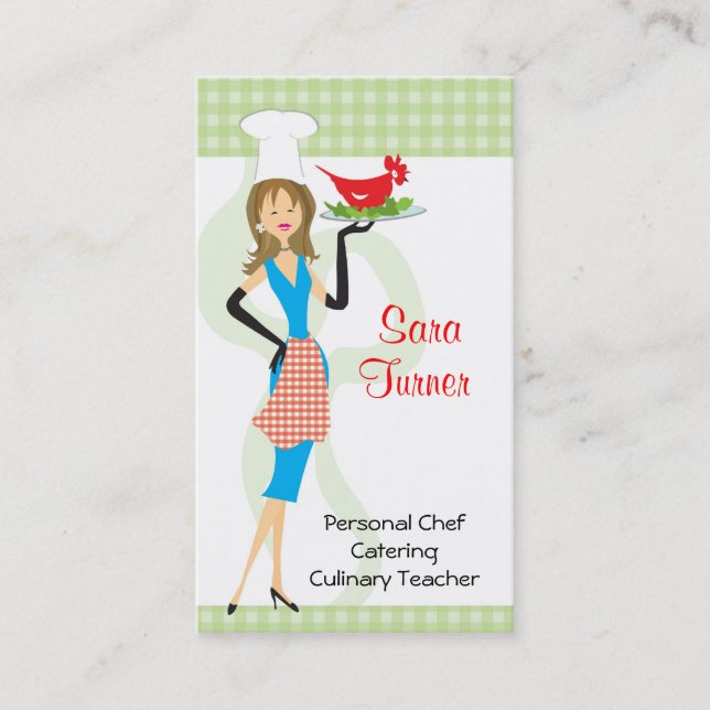 Carte de visite de cuisine de chef de nourriture (Devant)
