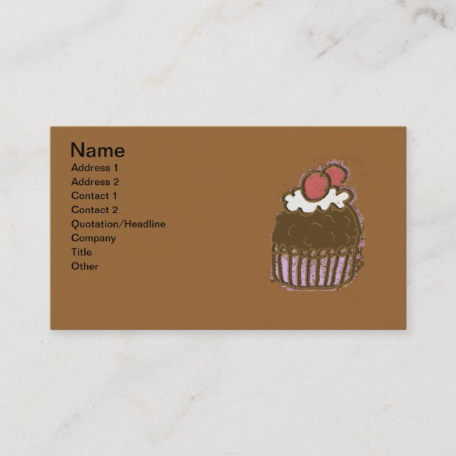 Carte de visite de Cupcake (Devant)