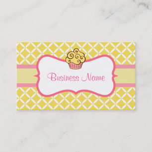 Carte de visite de Cupcake jaune moderne