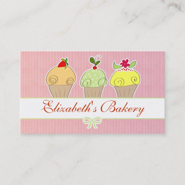 carte de visite de cupcakes de boulangerie (Devant)