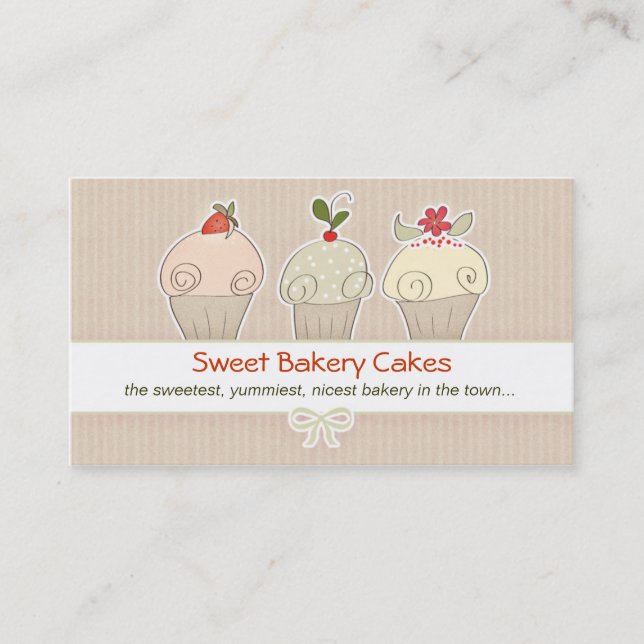 carte de visite de cupcakes moderne (Devant)