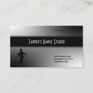 Carte de visite de danse de robinet - argent noir