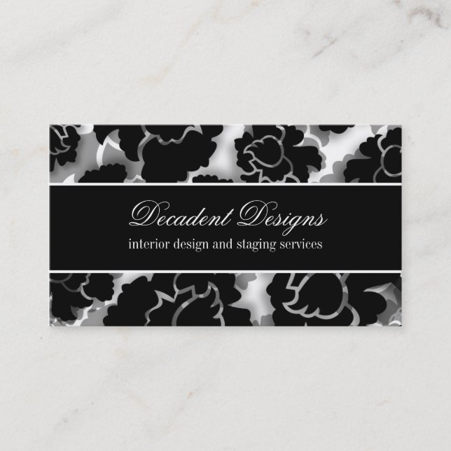 Carte de visite de décadence florale Grunge (Devant)