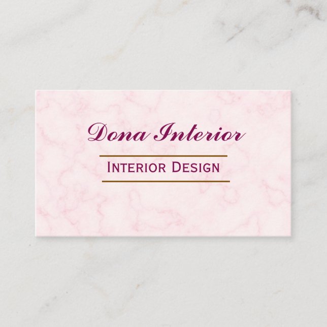 Carte de visite de décorateur d'intérieur (Devant)