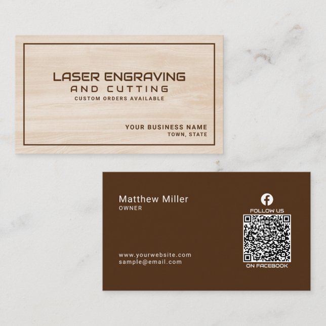 Carte de visite de découpe de gravure laser (Devant / Derrière)